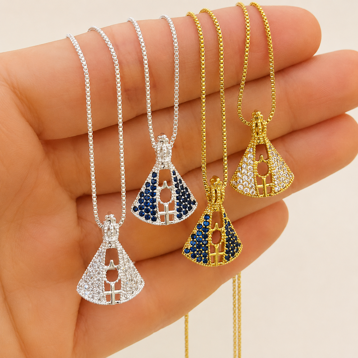 Colar Nossa Senhora Aparecida Cravejado