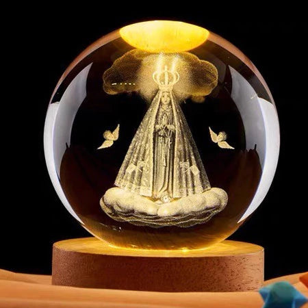 Luminária Bola de Cristal 3D Nossa Senhora Aparecida