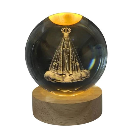 Luminária Bola de Cristal 3D Nossa Senhora Aparecida