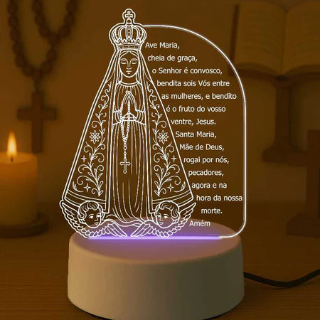 Luminária Oração Ave Maria Nossa Senhora Aparecida