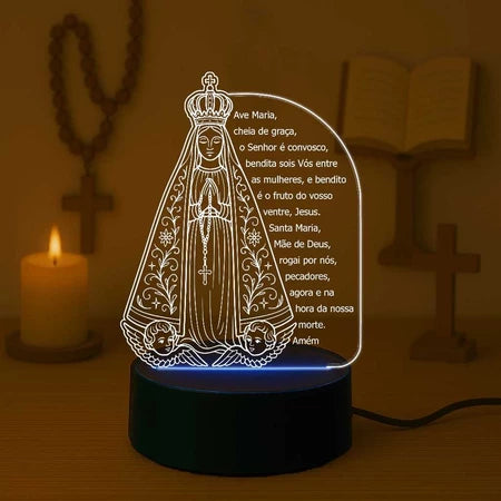 Luminária Oração Ave Maria Nossa Senhora Aparecida