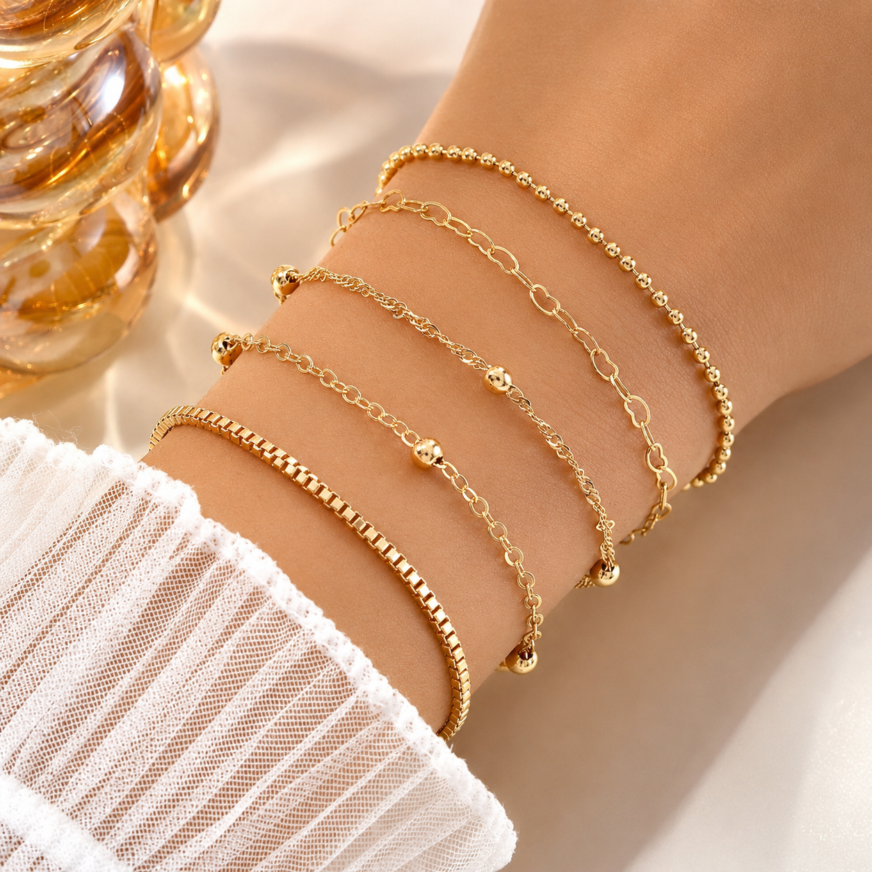 Kit Pulseiras Aura do Coração — 5 Peças